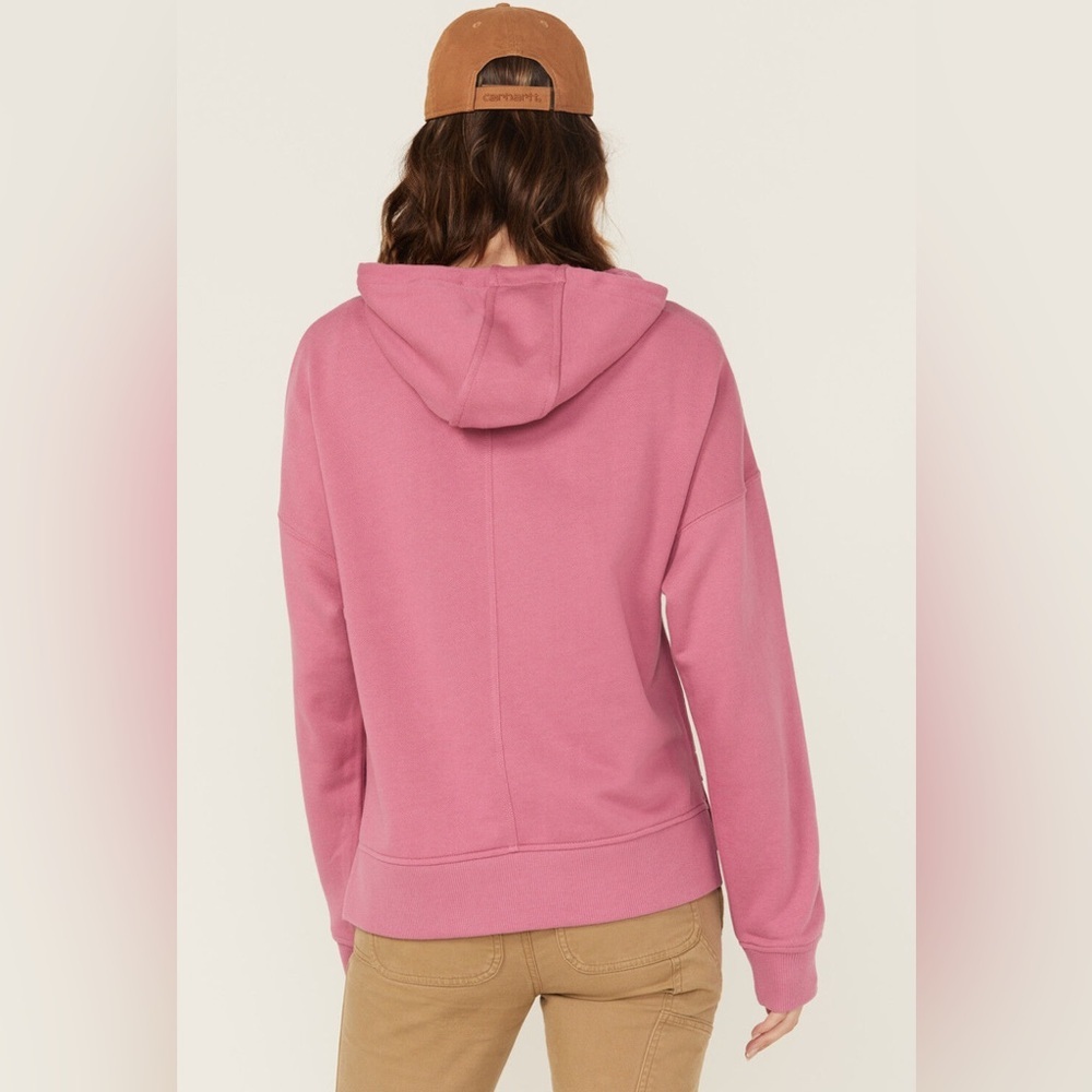 NEW CARHARTT PINK TENCEL™ FIBER SERIES LOOSE FIT GRAPHIC SOFT HOODIE SZ SMALL - Picture 3 of 14